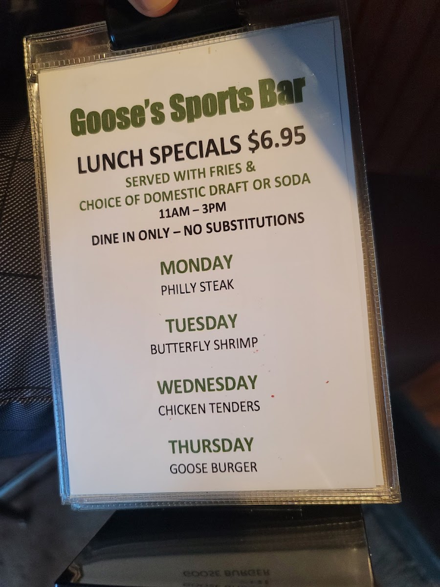 Goose's Sports Bar Photo Menu 7