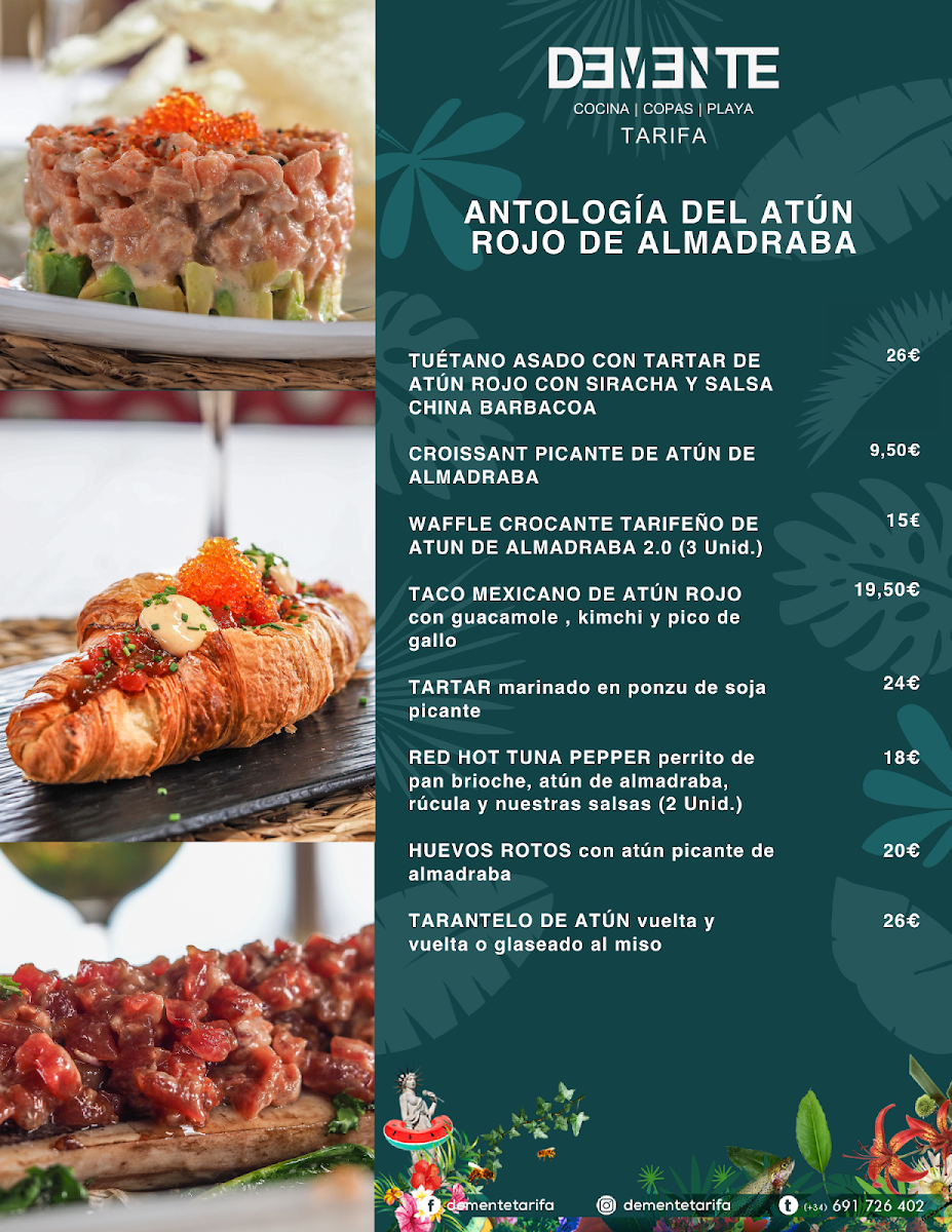 Restaurante Demente Tarifa Photo Menu 2
