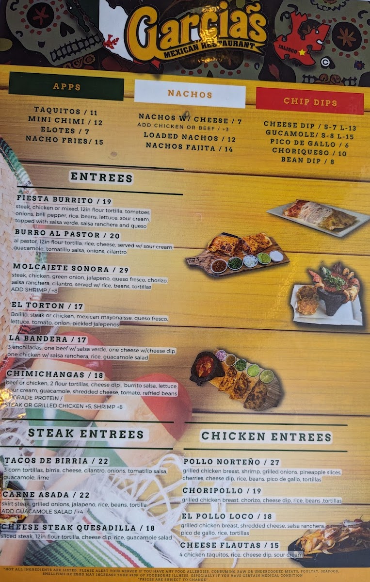 Garcia's Mexican Restaurant Photo Menu 3