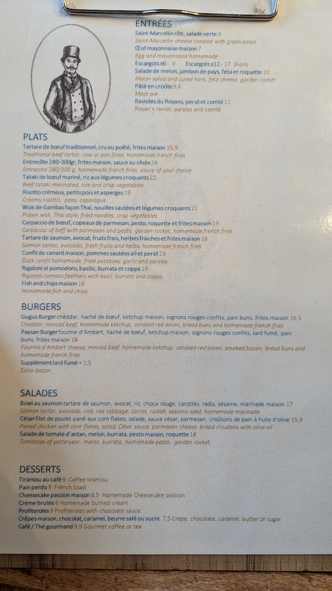 Chez Gustave Photo Menu 3