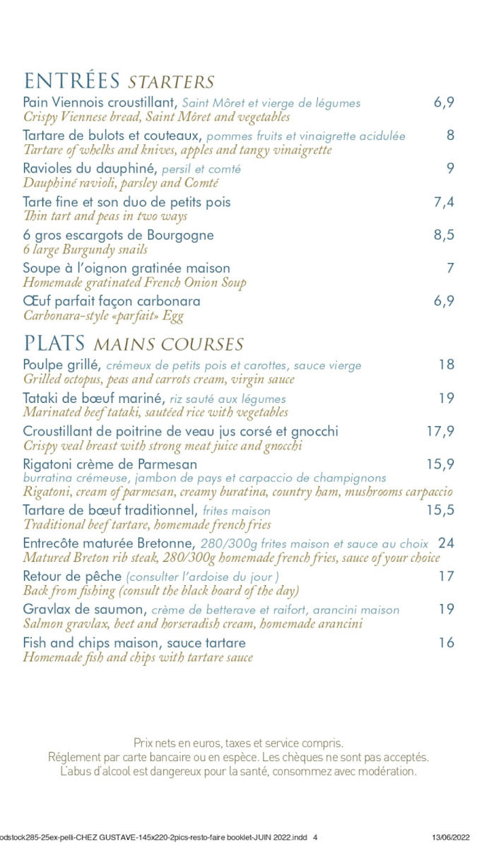 Chez Gustave Photo Menu 6