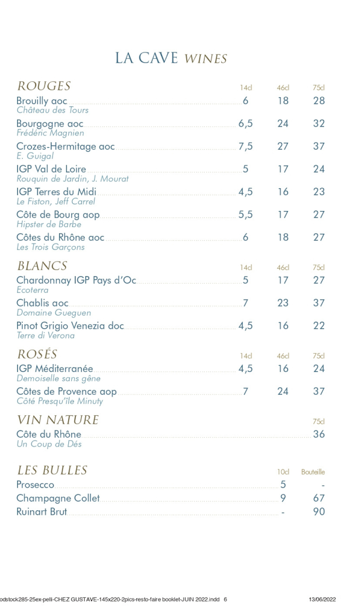 Chez Gustave Photo Menu 8