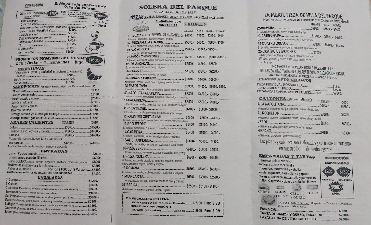 Solera del Parque Photo Menu 2