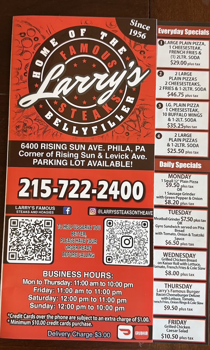 Larry's Famous Steaks & Hoagies Photo Menu 3