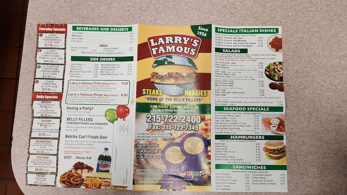 Larry's Famous Steaks & Hoagies Photo Menu 6