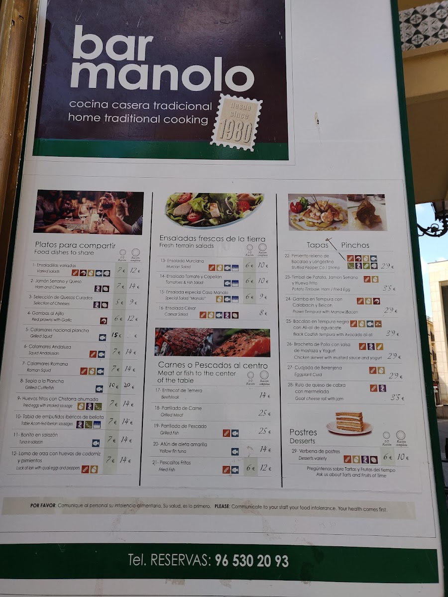Bar Restaurante Manolo Photo Menu 2