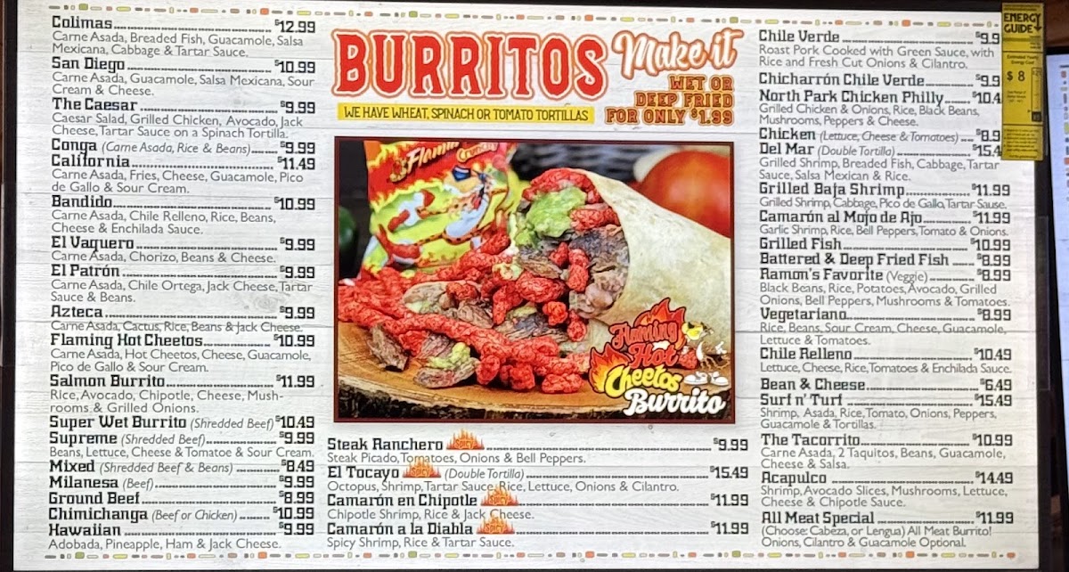 Colima's Mexican Food Photo Menu 1