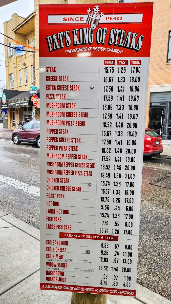 Pat's King of Steaks Photo Menu 3