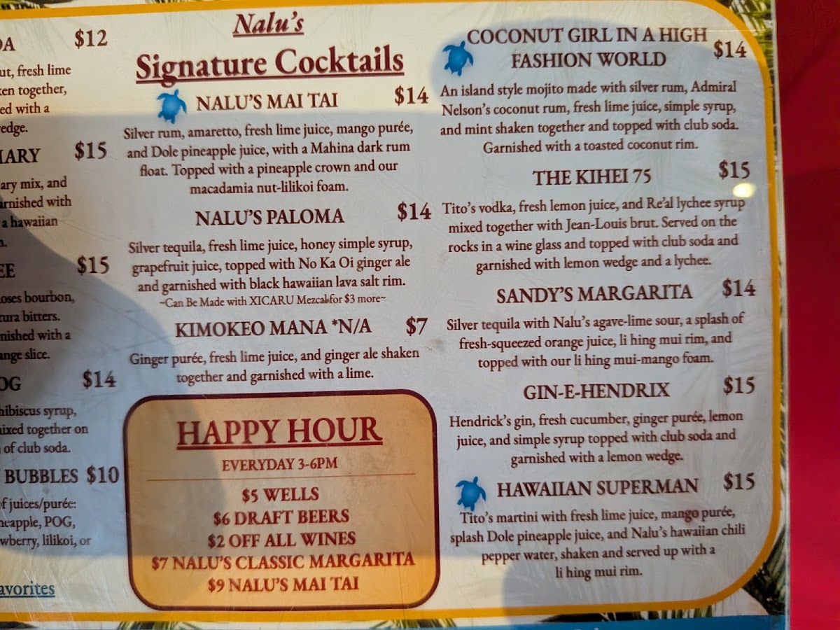 Nalu's South Shore Grill Photo Menu 5
