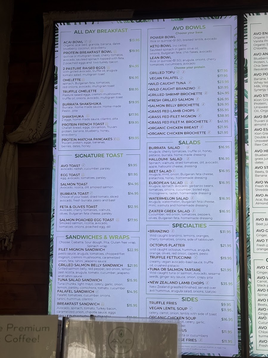 Avo Miami Photo Menu 4