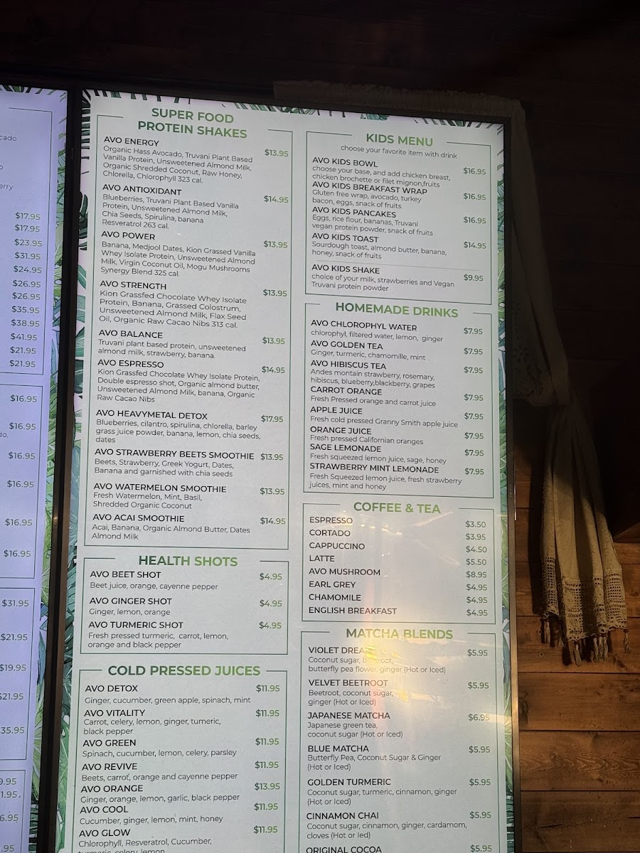 Avo Miami Photo Menu 5