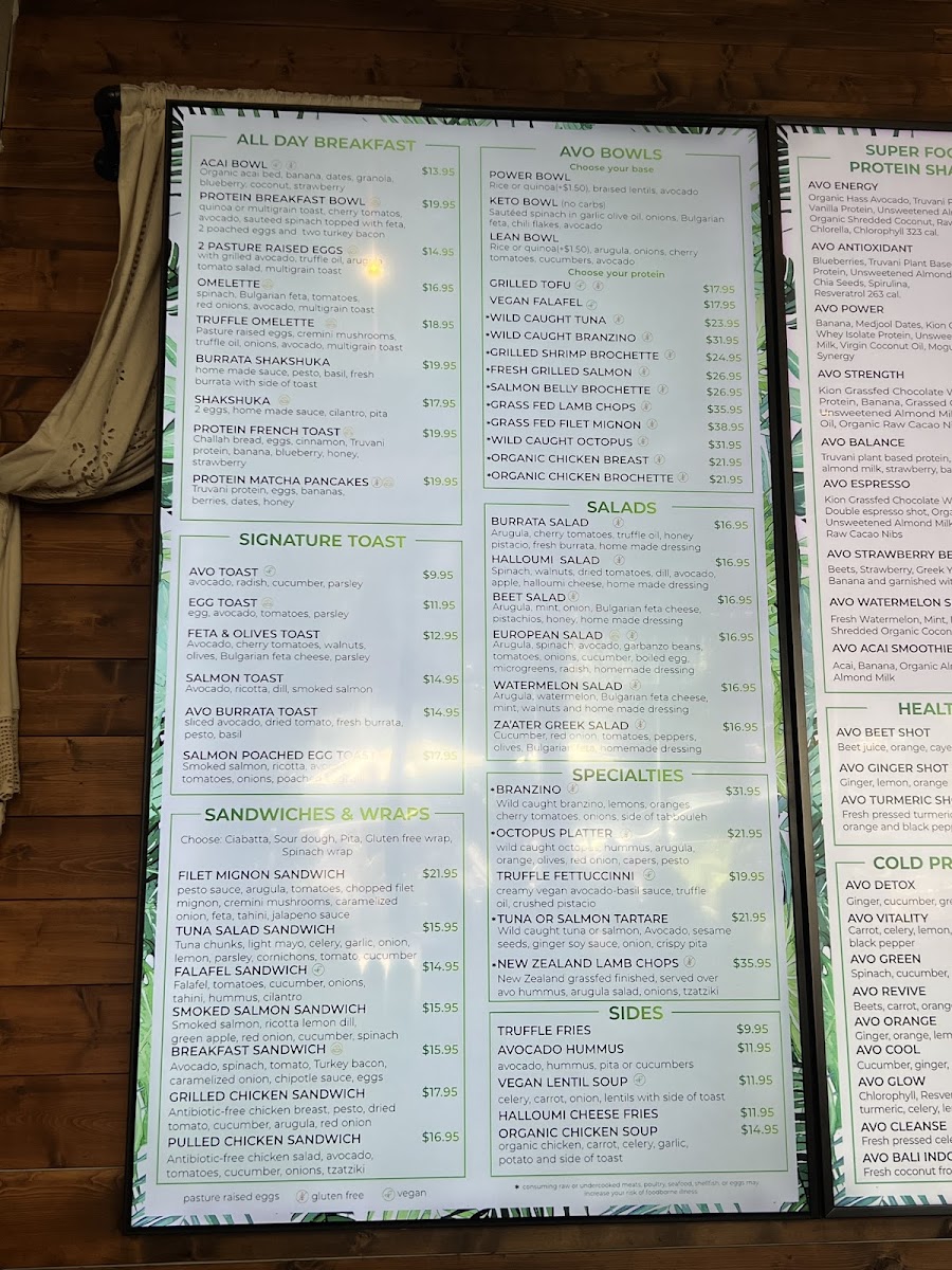 Avo Miami Photo Menu 6