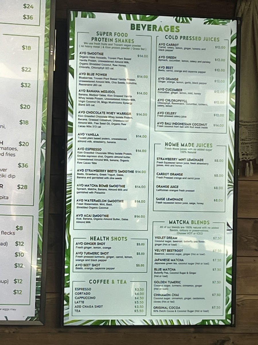 Avo Miami Photo Menu 8