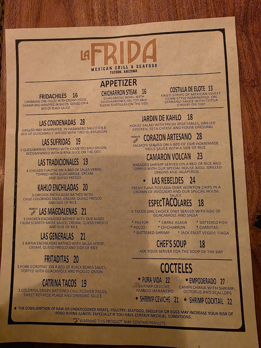 La Frida Mexican Grill & Seafood Photo Menu 3