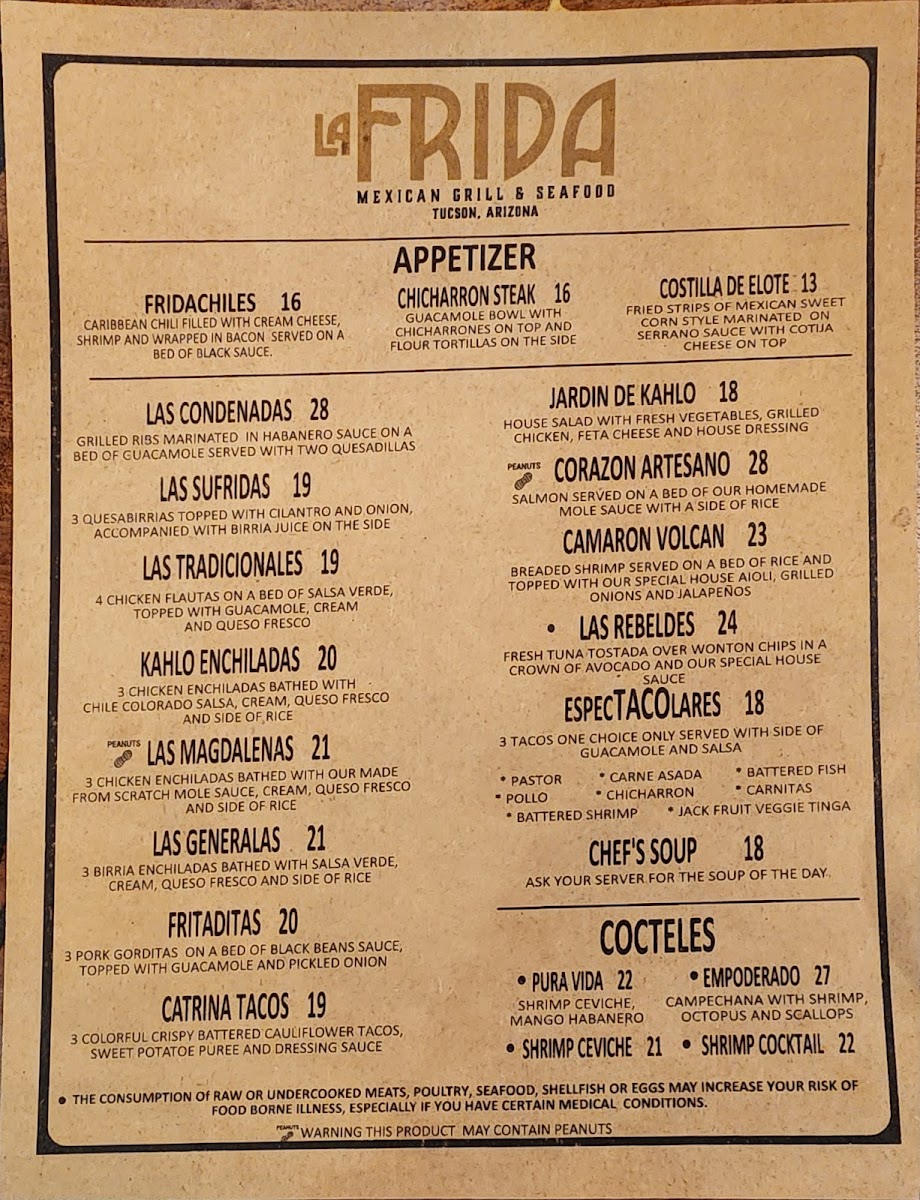 La Frida Mexican Grill & Seafood Photo Menu 5
