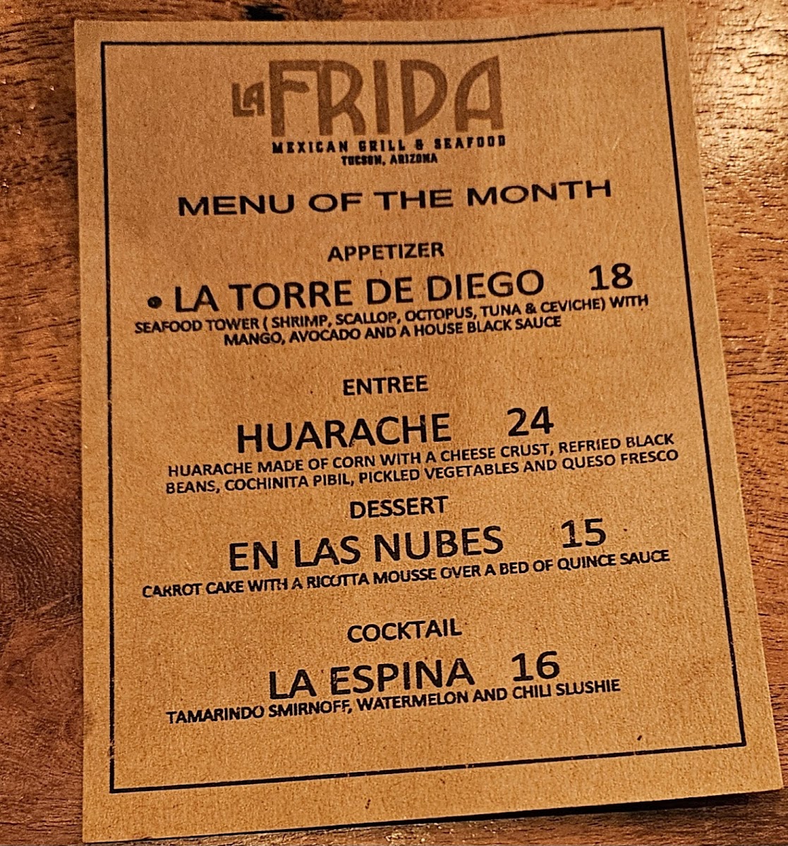 La Frida Mexican Grill & Seafood Photo Menu 7