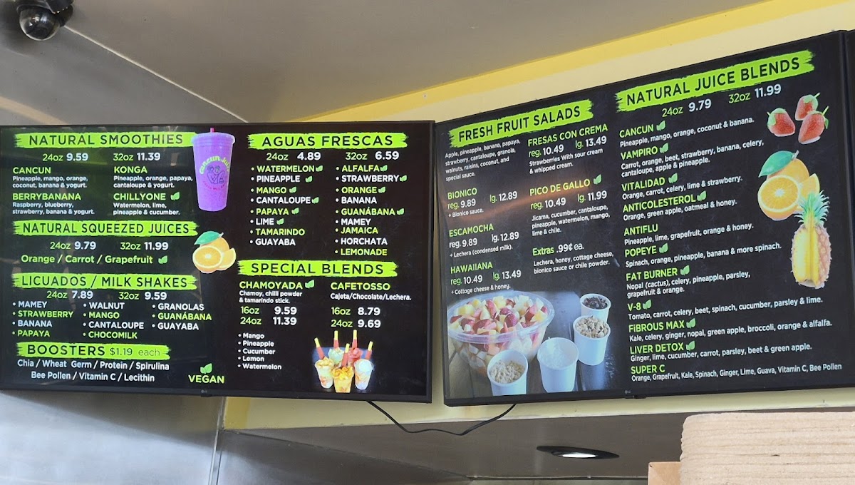 Cancun Juice Photo Menu 1