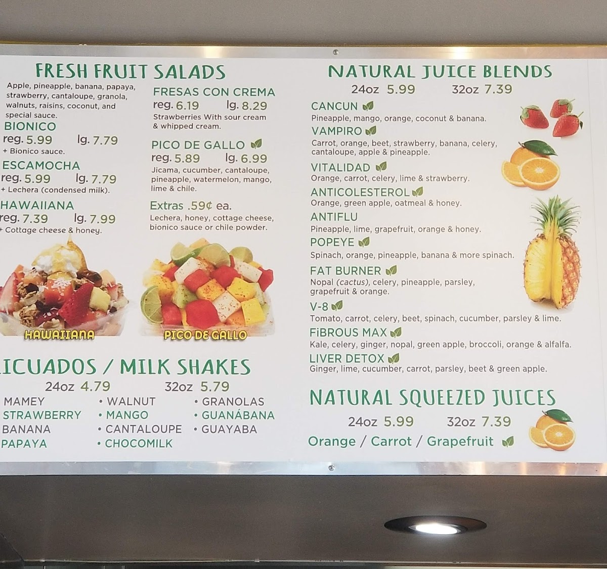Cancun Juice Photo Menu 6