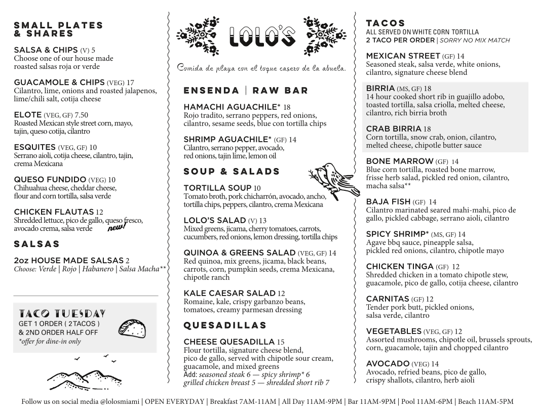 Lolo's Surf Cantina Photo Menu 1