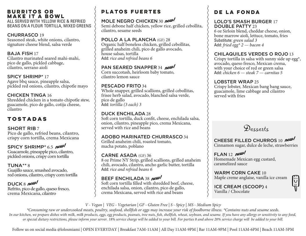 Lolo's Surf Cantina Photo Menu 2