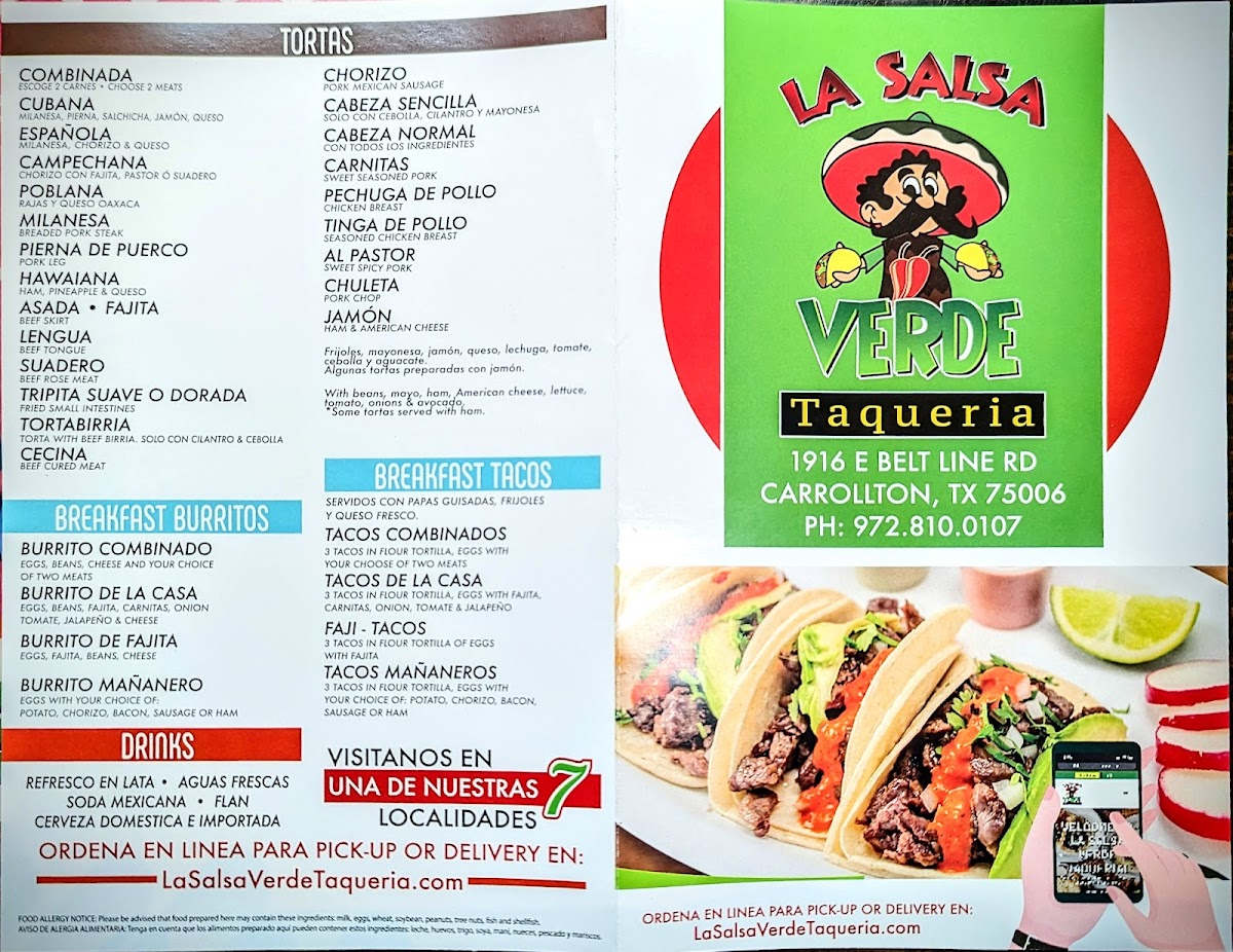 La Salsa Verde Taquería Photo Menu 2