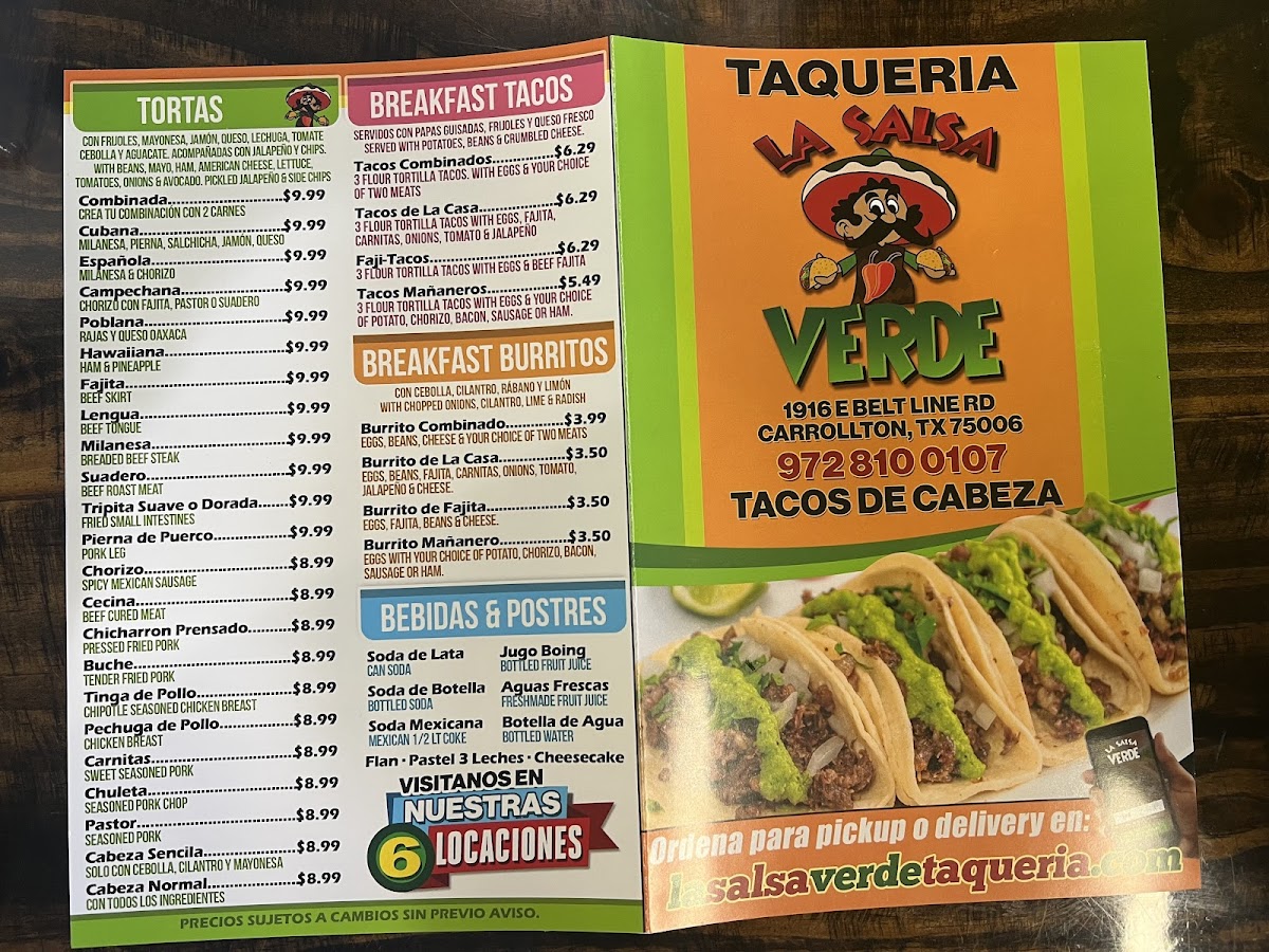 La Salsa Verde Taquería Photo Menu 3