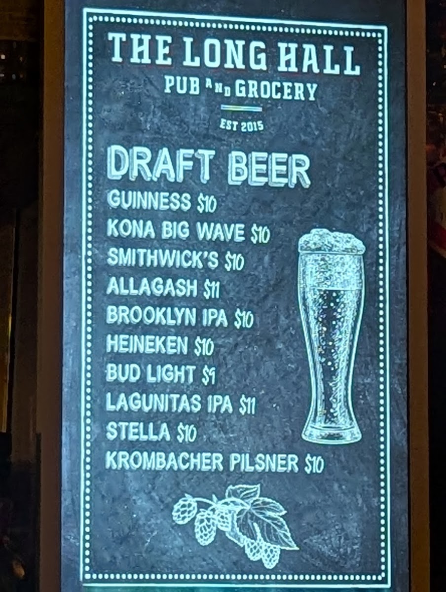 The Long Hall Pub & Grocery Photo Menu 1