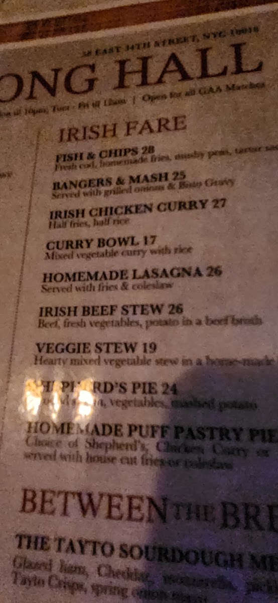 The Long Hall Pub & Grocery Photo Menu 5