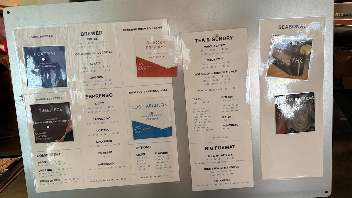 Houndstooth Coffee Photo Menu 2
