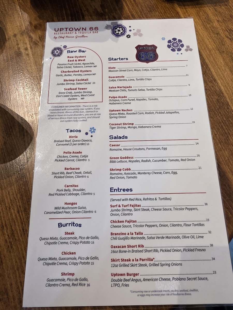 Uptown 66 Photo Menu 1