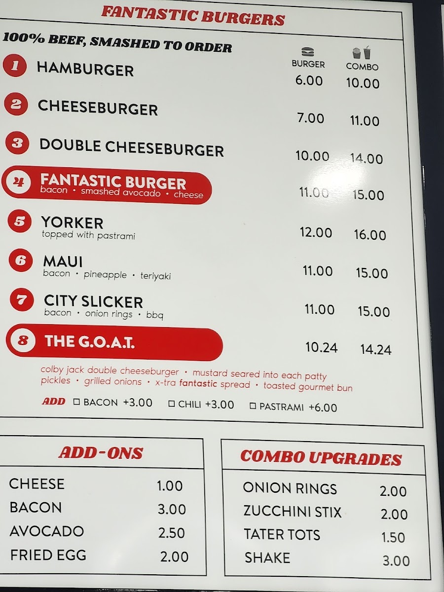 Eat Fantastic Photo Menu 1