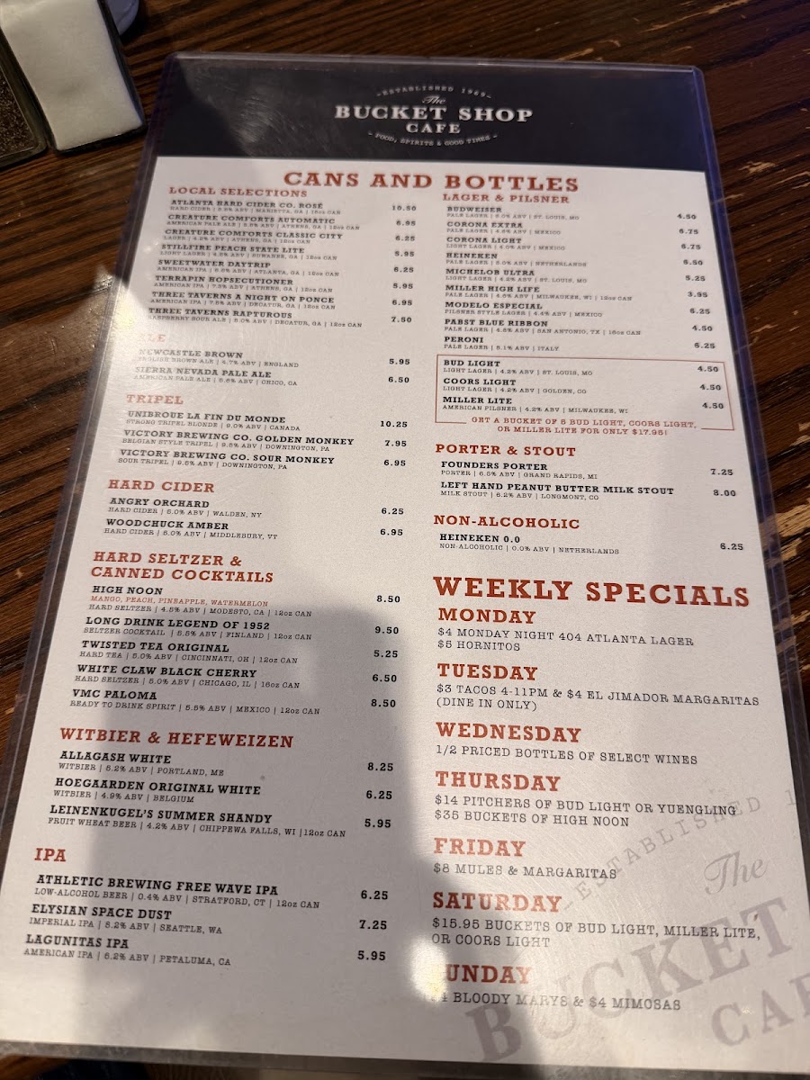 The Bucket Shop Cafe Photo Menu 8