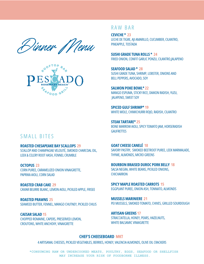 Pescado Seafood Grill & Rooftop Bar Photo Menu 2