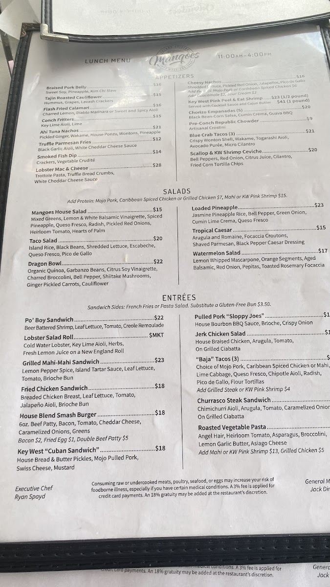 Mangoes Restaurant Photo Menu 10