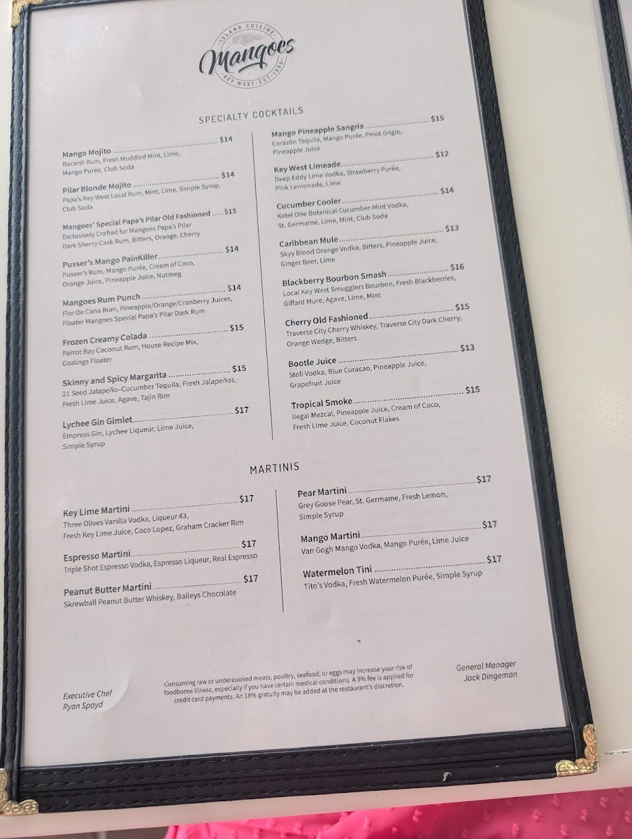 Mangoes Restaurant Photo Menu 4