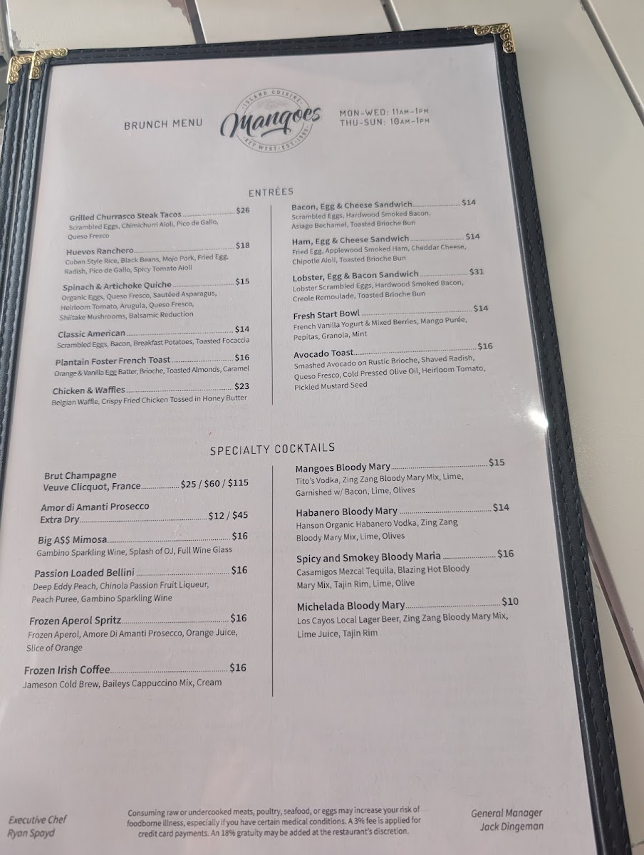 Mangoes Restaurant Photo Menu 7