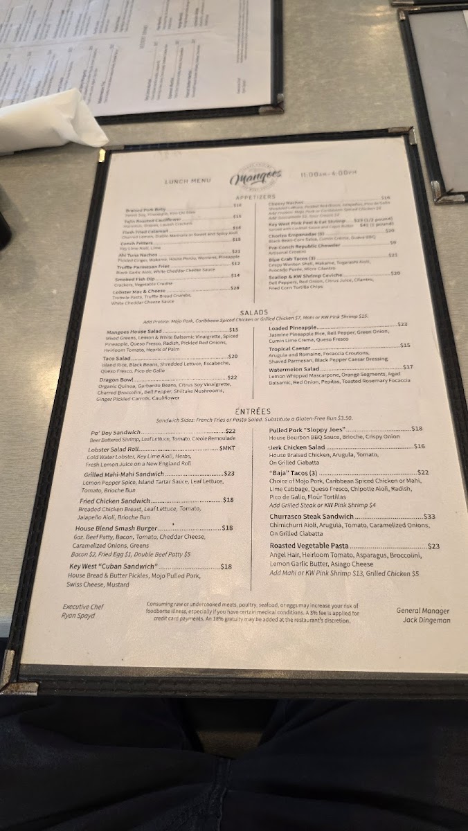 Mangoes Restaurant Photo Menu 8