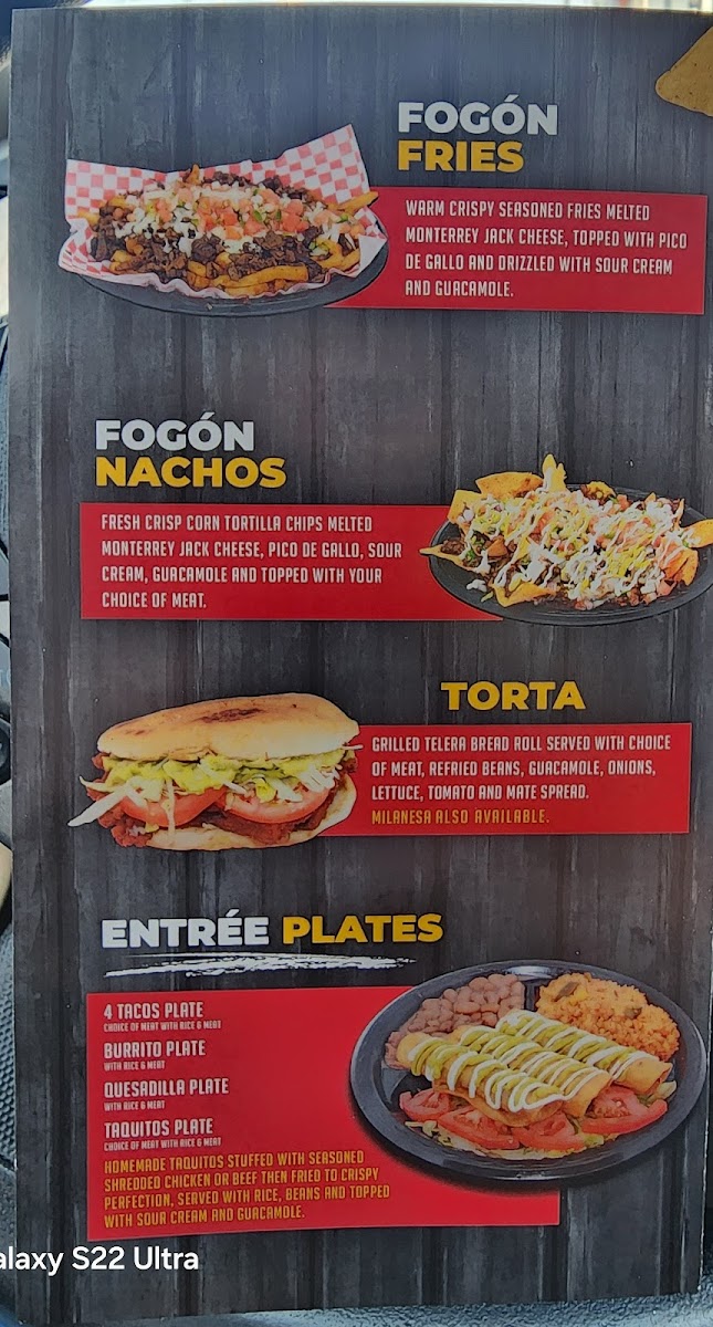 Tacos El Fogon Photo Menu 1