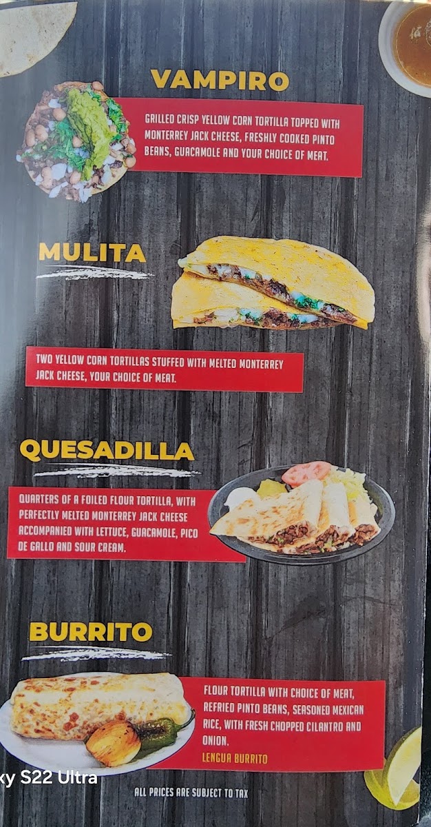 Tacos El Fogon Photo Menu 3