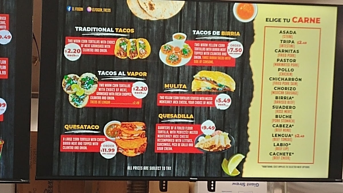Tacos El Fogon Photo Menu 5