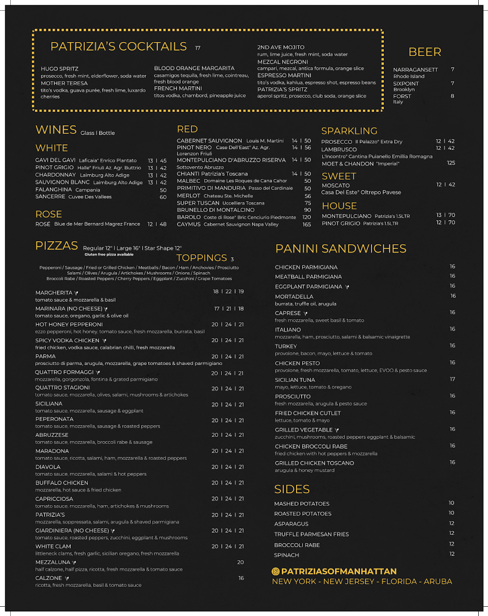 Patrizia's Of Manhattan Photo Menu 1