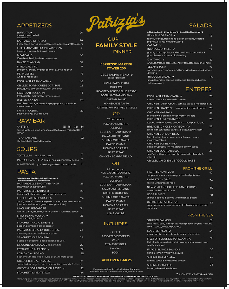 Patrizia's Of Manhattan Photo Menu 2