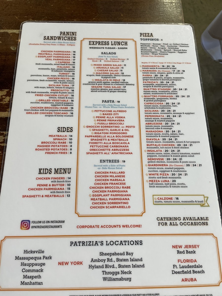 Patrizia's Of Manhattan Photo Menu 9