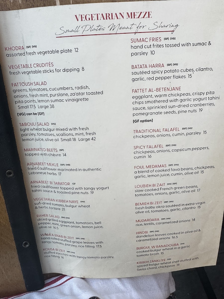 Au Za'atar - East Village Photo Menu 1