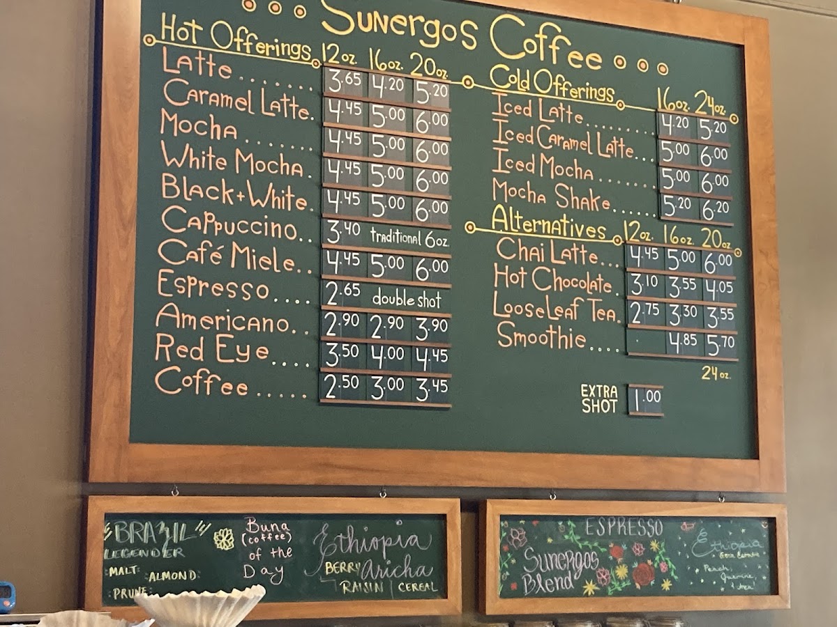 Sunergos Coffee Photo Menu 2