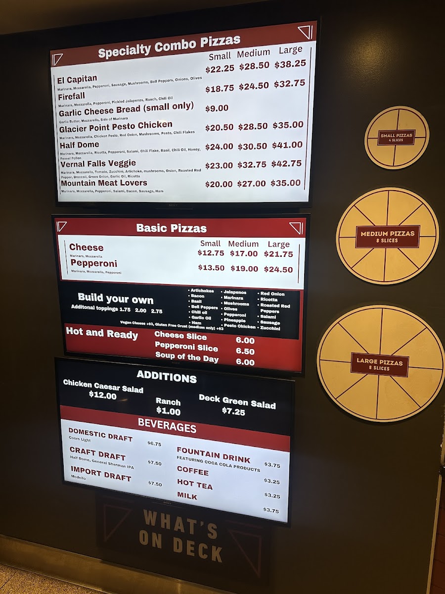 Curry Village Pizza Deck Photo Menu 2