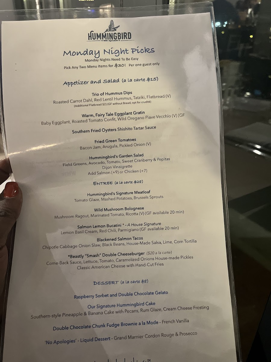 Hummingbird Bar and Kitchen Photo Menu 10