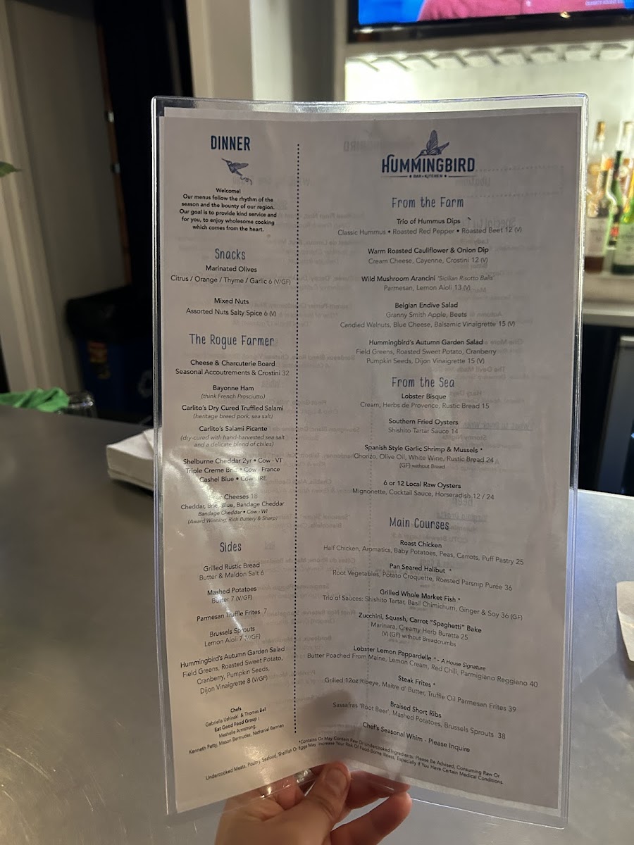 Hummingbird Bar and Kitchen Photo Menu 3