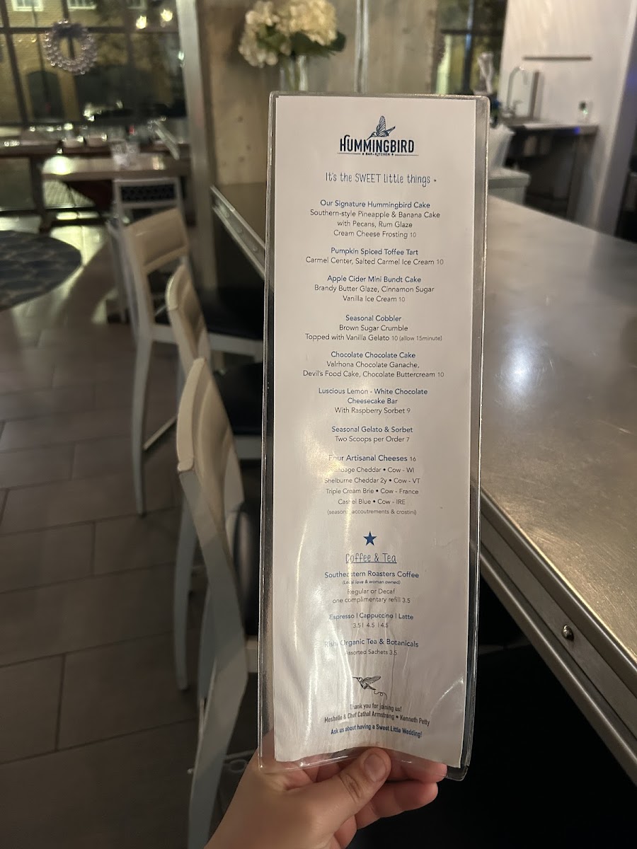 Hummingbird Bar and Kitchen Photo Menu 9
