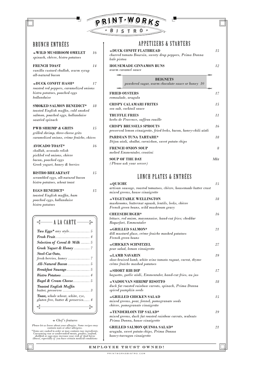 Print Works Bistro Photo Menu 10